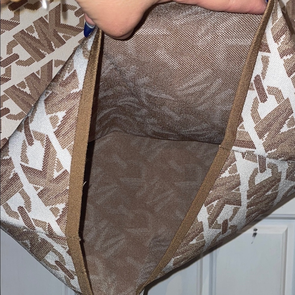 Michael Kors Tan and White Halter Sheath Dress - Picture 7 of 9